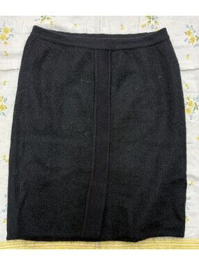 Demette Womens Black Knit Pencil Skirt Mohair Blend Pull On Size M